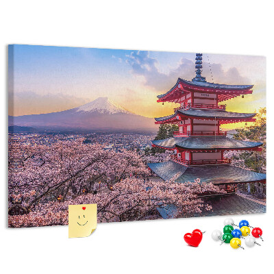 Kurkbord lentelandschap met de berg Fuji