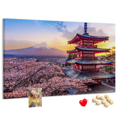 Kurkbord lentelandschap met de berg Fuji