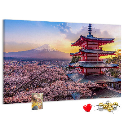 Kurkbord lentelandschap met de berg Fuji