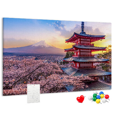 Kurkbord lentelandschap met de berg Fuji
