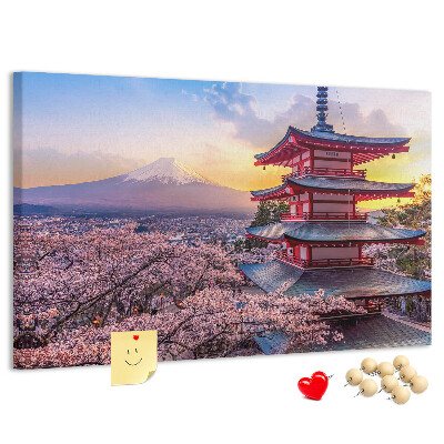 Kurkbord lentelandschap met de berg Fuji