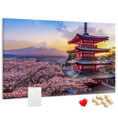 Kurkbord lentelandschap met de berg Fuji