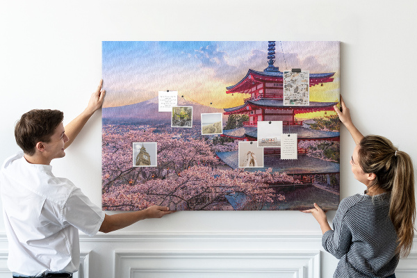 Kurkbord lentelandschap met de berg Fuji