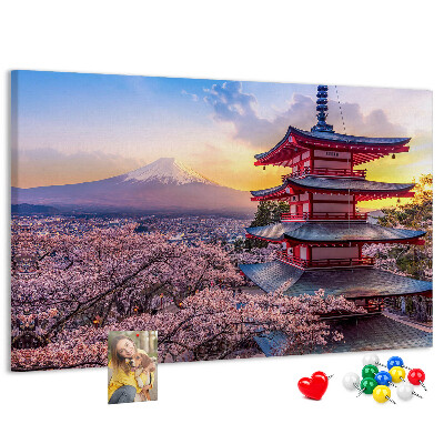 Kurkbord lentelandschap met de berg Fuji