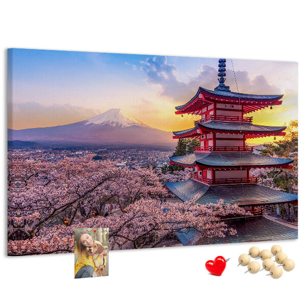 Kurkbord lentelandschap met de berg Fuji