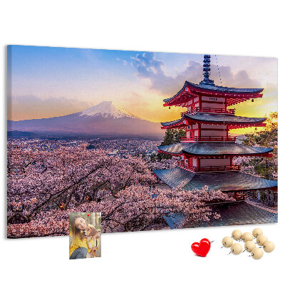 Kurkbord lentelandschap met de berg Fuji