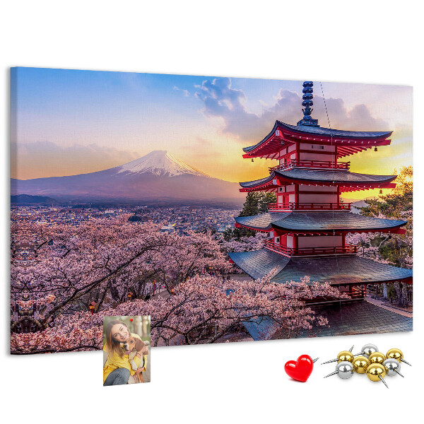 Kurkbord lentelandschap met de berg Fuji