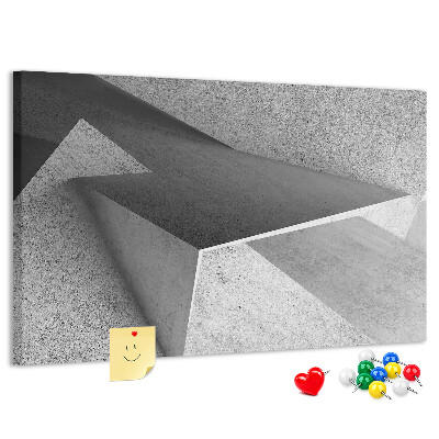 Kurkbord met geometrische vormen in een minimalistische stijl