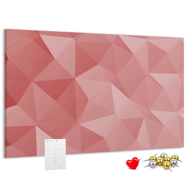 Prikbord geometrische vormen in roze en beige tinten