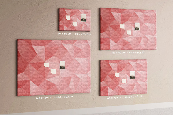 Prikbord geometrische vormen in roze en beige tinten