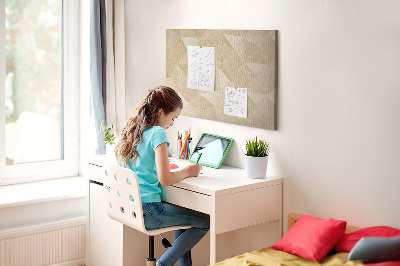 Kurk prikbord met abstract patroon in beigetinten