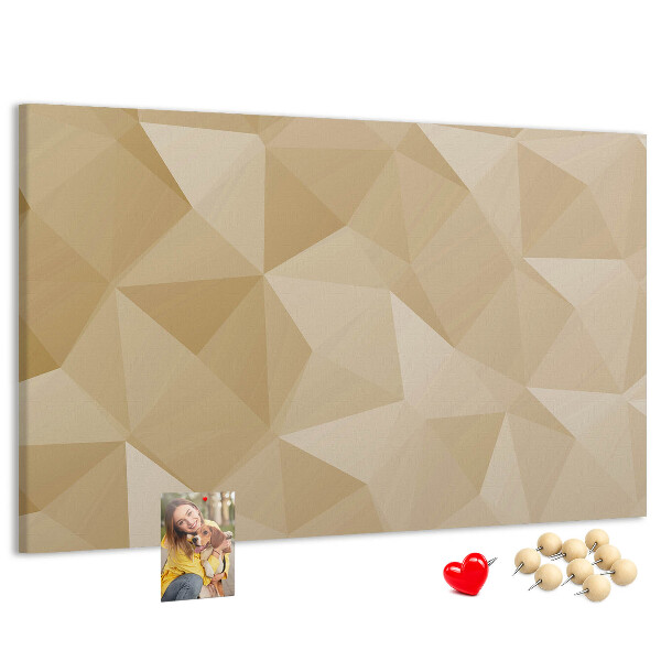 Kurk prikbord met abstract patroon in beigetinten