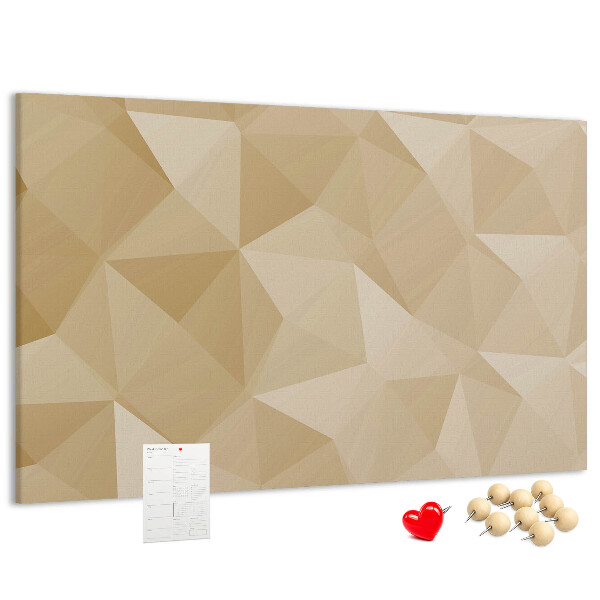 Kurk prikbord met abstract patroon in beigetinten