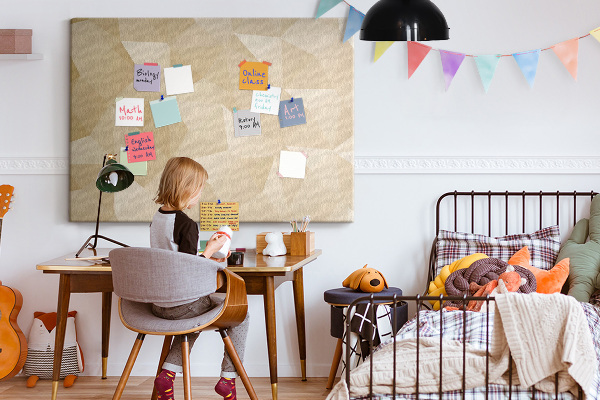 Kurk prikbord met abstract patroon in beigetinten