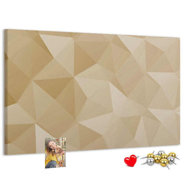 Kurk prikbord met abstract patroon in beigetinten