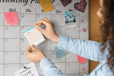 Kurk prikbord maandplanner met hartjes en patronen