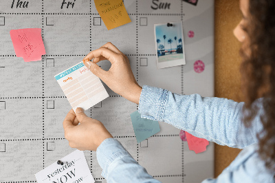 Kurk prikbord maandplanner met hartjes en patronen