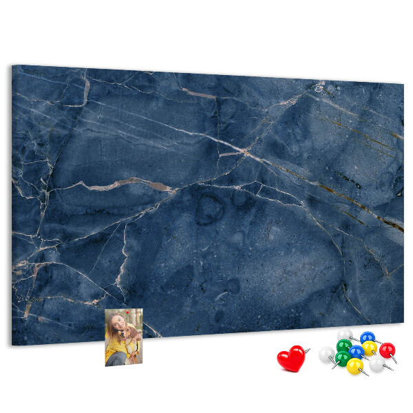 Prikbord marineblauw marmer met lichte aderen