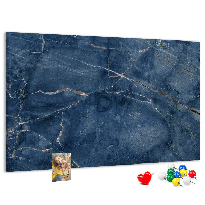 Prikbord marineblauw marmer met lichte aderen