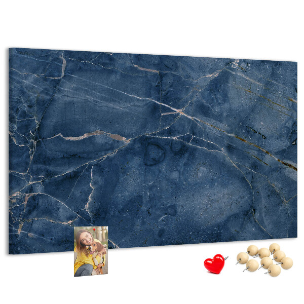 Prikbord marineblauw marmer met lichte aderen