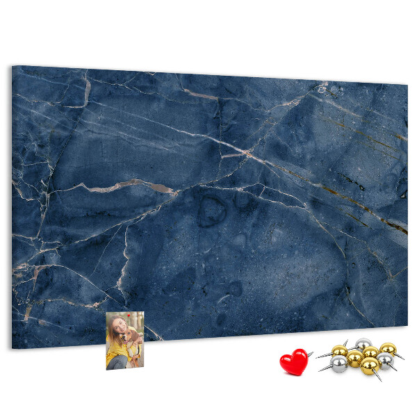 Prikbord marineblauw marmer met lichte aderen