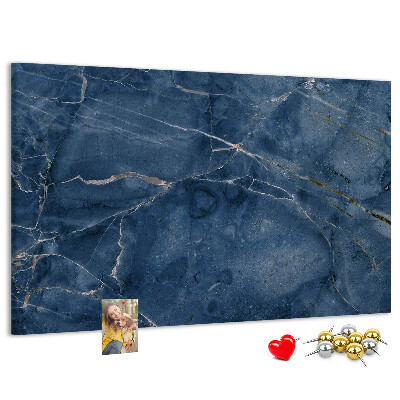 Prikbord marineblauw marmer met lichte aderen