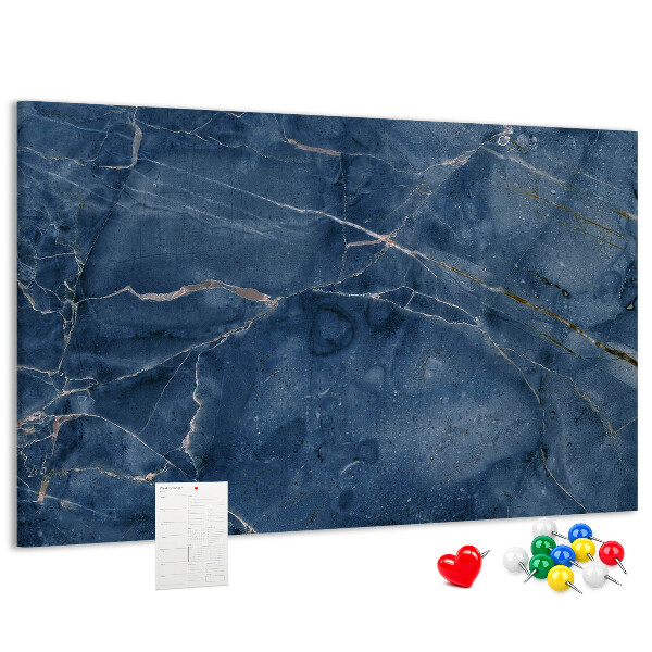 Prikbord marineblauw marmer met lichte aderen
