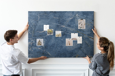 Prikbord marineblauw marmer met lichte aderen