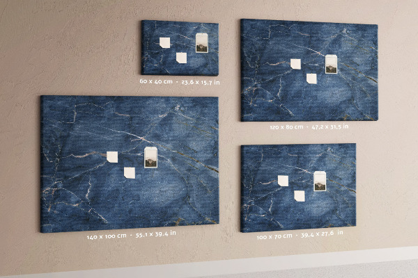 Prikbord marineblauw marmer met lichte aderen
