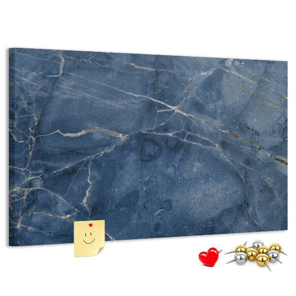 Prikbord marineblauw marmer met lichte aderen