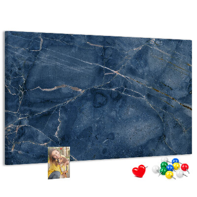 Prikbord marineblauw marmer met lichte aderen