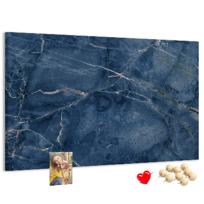 Prikbord marineblauw marmer met lichte aderen