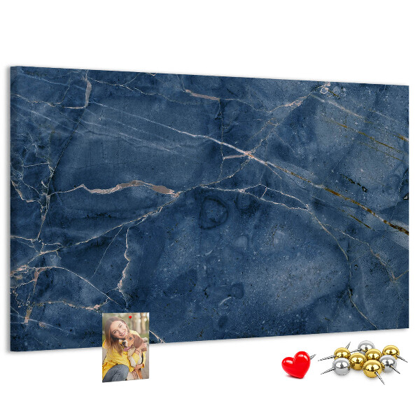 Prikbord marineblauw marmer met lichte aderen