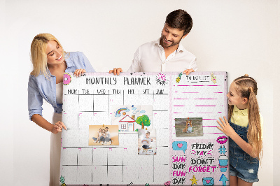 Kurkbord kleurrijke maandplanner met motieven