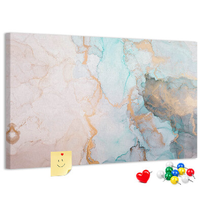 Kurk prikbord met abstract patroon in blauwe tinten