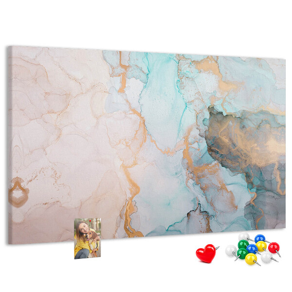 Kurk prikbord met abstract patroon in blauwe tinten