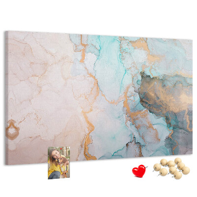 Kurk prikbord met abstract patroon in blauwe tinten
