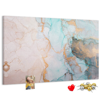 Kurk prikbord met abstract patroon in blauwe tinten