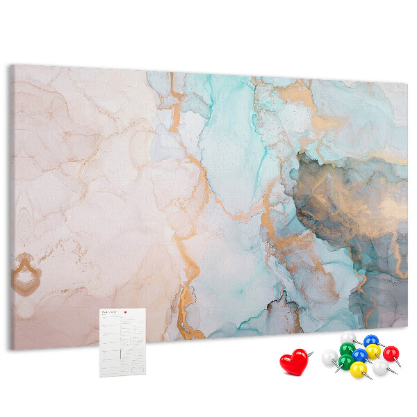 Kurk prikbord met abstract patroon in blauwe tinten