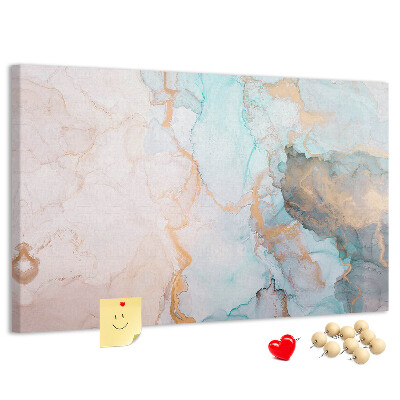 Kurk prikbord met abstract patroon in blauwe tinten
