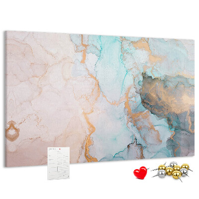 Kurk prikbord met abstract patroon in blauwe tinten