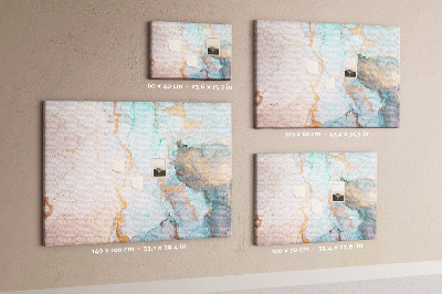Kurk prikbord met abstract patroon in blauwe tinten