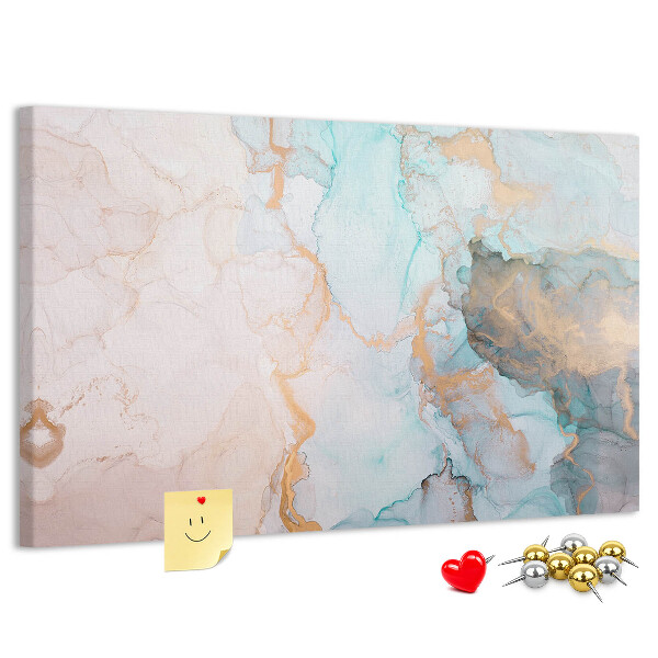 Kurk prikbord met abstract patroon in blauwe tinten