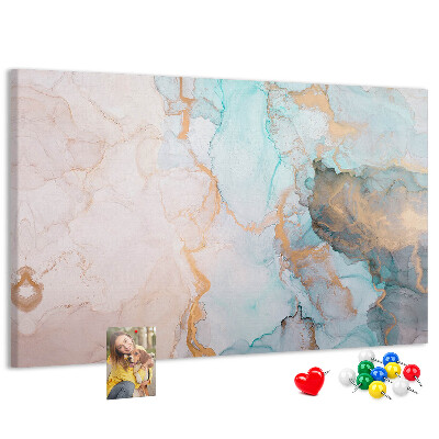 Kurk prikbord met abstract patroon in blauwe tinten