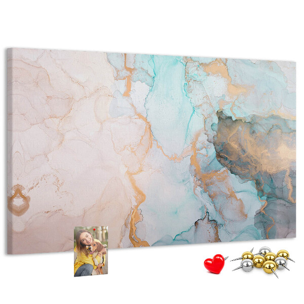 Kurk prikbord met abstract patroon in blauwe tinten