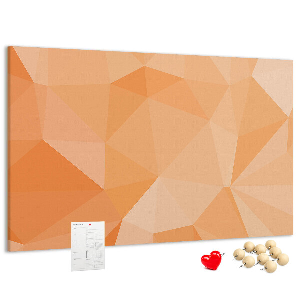 Prikbord met geometrische driehoeken in oranjetinten