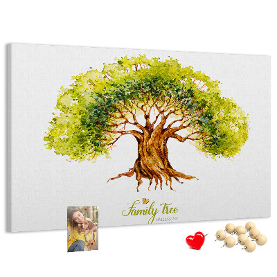 Prikbord aquarel stamboom met bladeren