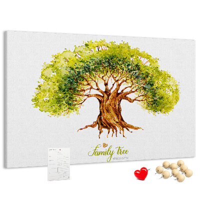 Prikbord aquarel stamboom met bladeren