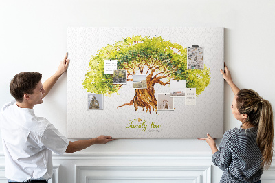 Prikbord aquarel stamboom met bladeren