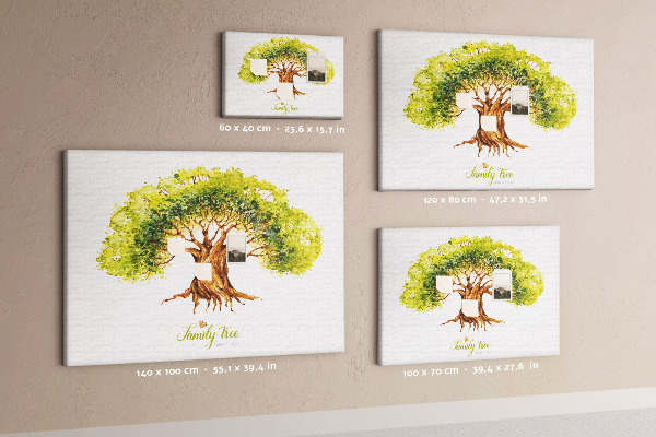 Prikbord aquarel stamboom met bladeren